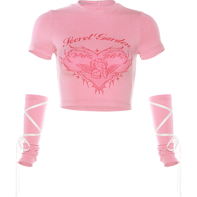 夏日甜辣妹显瘦高腰上衣