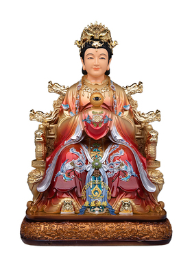 树脂唐彩三霄娘娘像中式桌面摆件