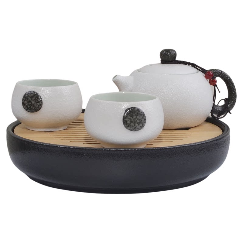 圆形陶瓷茶盘蓄水式茶具套装酒店