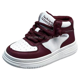 儿童板鞋2025新款秋冬高帮男童运动鞋防滑女童休闲中大童真皮鞋子