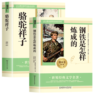 骆驼祥子和钢铁是怎样炼成的七年级必读正版书配套人教版原著七年级下册初一中学生课外阅读书籍 完整无删减青少年读物