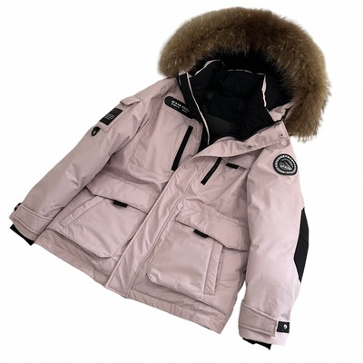 播后短款90白鸭绒冲锋衣羽绒服