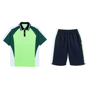 佛山高明初中校服夏装爱酷童韩乐源透气珠地棉套装