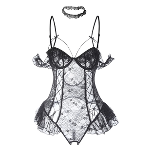 情趣内衣小胸性感蕾丝开档连体衣床上挑逗男人调情纯欲诱惑睡衣qq