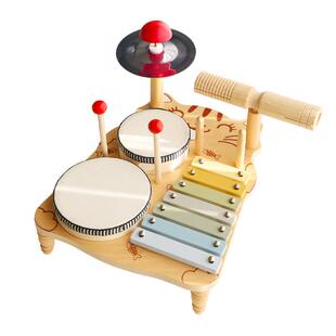 架子鼓多功能儿童打击乐器木质敲琴男女孩音乐台启蒙早教益智玩具
