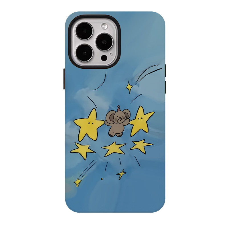 星星小象适用苹果17promax手机壳iphone16pro菲林磁吸支架个性华为P80小米15小众vivo防摔保护壳oppo晕染涂鸦