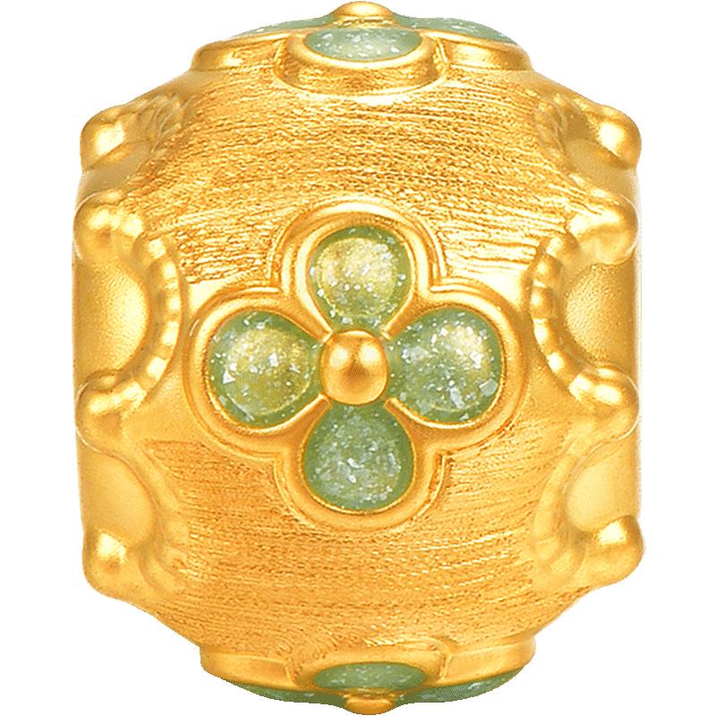 明牌珠宝黄金花蜜珠手串