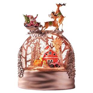 圣诞节树水晶球音乐盒摆件雪花灯光八音盒送女生儿童男孩生日礼物