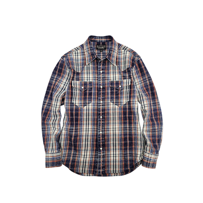 西里布阿美咔叽经典复古格子衬衫