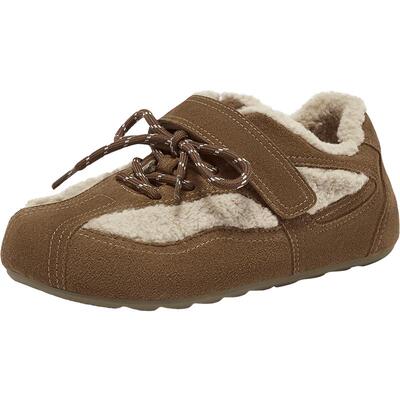 百思图2025冬季新款德训鞋时尚复古加绒保暖女休闲鞋D3607DM5