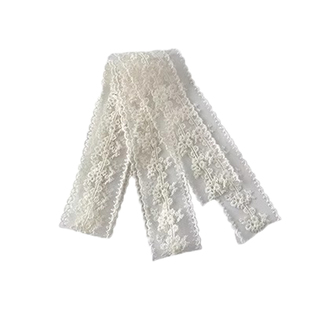 超仙白色蕾丝飘带丝巾女2026新款春夏花边发饰高级感辣妹绑发头饰