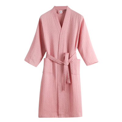 纯棉四层纱布浴袍男女款四季通用