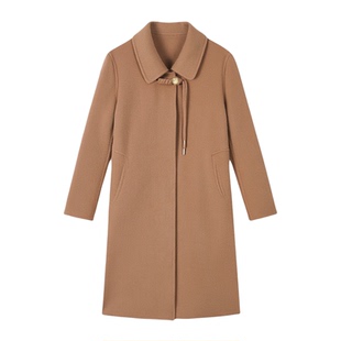 2026年春秋季保暖年轻妈妈女装中长款气质时尚羊毛外套双面呢大衣