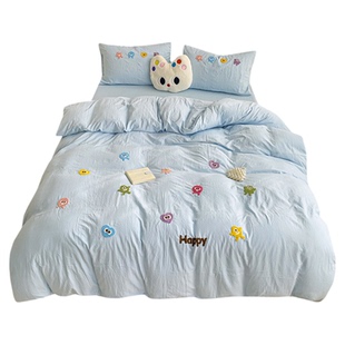 ins床上纯棉四件套2026新款全棉床单被套床品学生单人宿舍三件套4