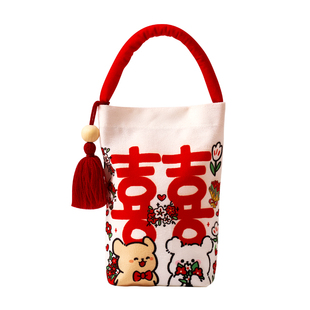 喜糖袋新款中式婚礼礼盒空盒伴手礼结婚糖盒订婚专用布袋子包装袋