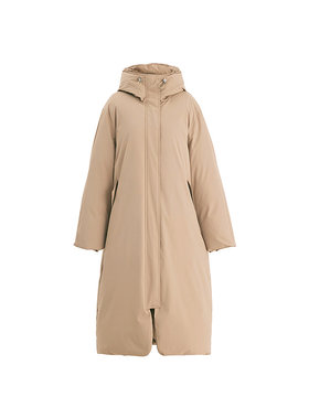AUM噢姆时尚连帽茧型派克服鹅绒中长款羽绒服女