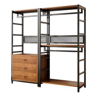 衣帽架卧室落地挂衣架家用简易自由组合金属衣柜网红同款衣帽间