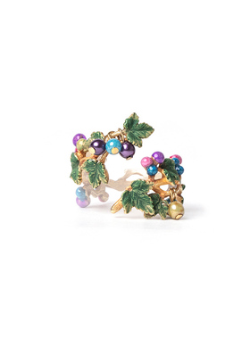 Palnartpoc紫色蛇葡萄戒指