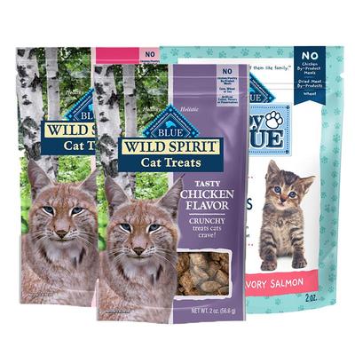 BlueBuffalo/蓝挚 蓝馔全价无谷高蛋白配方猫用脆肉干56.6g*3袋