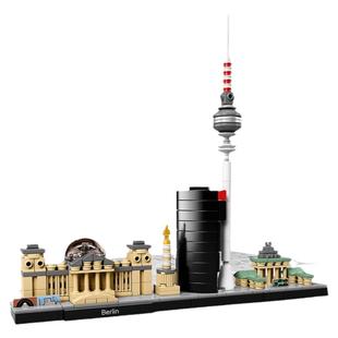 中国积木21027建筑街景德国柏林天际线益智拼装玩具模型摆件礼物