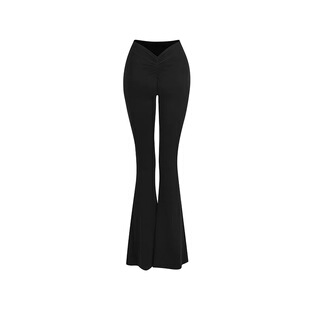 ZYM25058【舒芙蕾】裤子喇叭裤拉丁舞日常练功服女后腰褶皱提臀