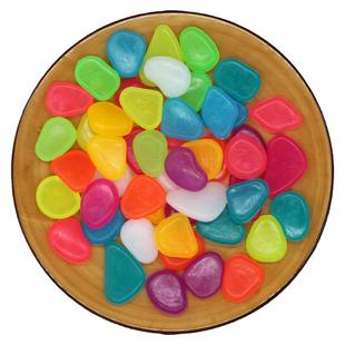 七彩夜光石头荧光石发光宝石夜明珠鱼缸造景儿童玩具桌面装饰摆件