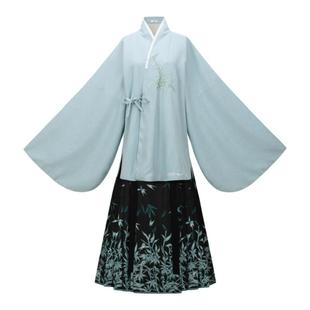 花朝记｜青竹｜明制汉服对穿交上袄织金仿妆花竹叶马面裙通勤日常