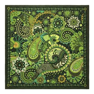 THECOLOR BANDANA绿色腰果花方巾女复古机车头巾男士围脖嘻哈面巾