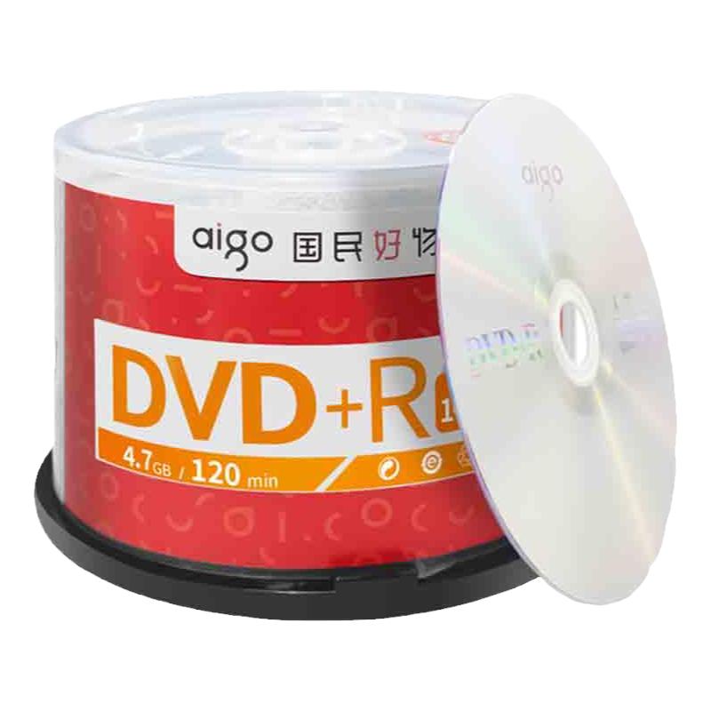 爱国者DVD空白刻录光盘4.7G数据刻录盘办公资料备份车载光碟桶装16XA+DVD+R 4.7G可打印50片档案桶装