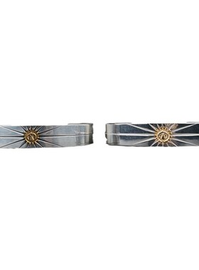 点金18k金花金绳松石唐草手镯银