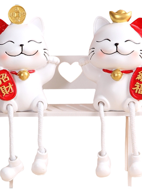 树脂摆件国潮喜庆吊脚娃娃招财猫