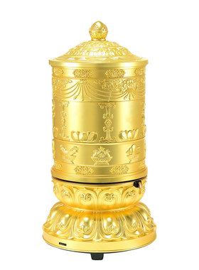 欧斯特电动转轮室内家用电动转筒五明纪念款手拉转动金桶摆件