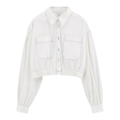 SLY非正式学院风中性缝线衬衫