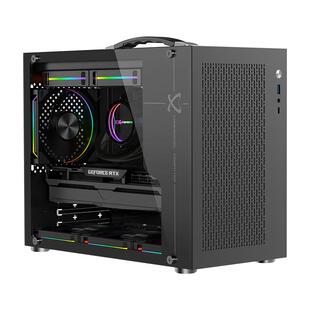 未知玩家X100 PRO紧凑型MATX机箱电脑手提立式240水冷主机外壳