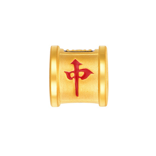 明牌珠宝t黄金转运珠 3D硬金麻将大三元足金串珠中发白AFP0376