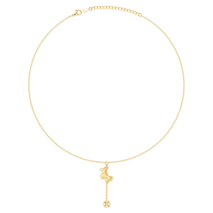 从爱之名马上有钱碎冰项链女马年新款轻奢锁骨链金色小马百搭饰品