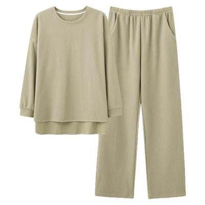 100%棉华夫格睡衣套装北极绒