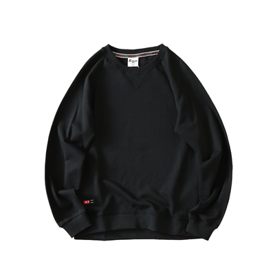 领口交叉刺绣休闲套头卫衣