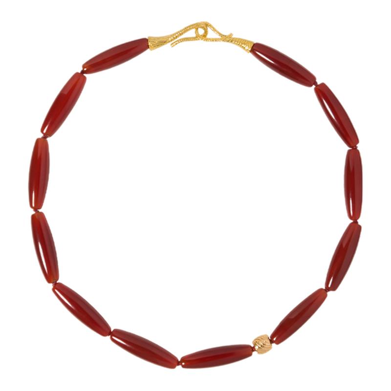 Dare买手店 Wens Jewels【瓶】系列橄榄形红玛瑙串珠复古项链新年