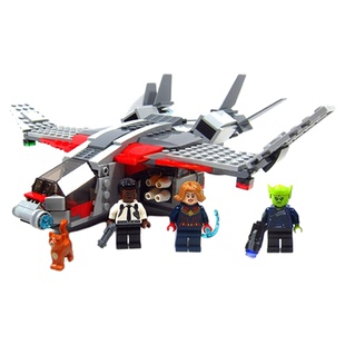 拼图拼搭76127复联惊奇队长战斗飞机拼装中国积木男孩子玩具07117