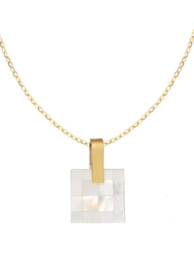 天然贝母拼接马赛克小众项链女潮