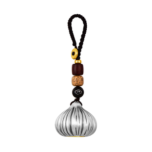 中国黄金胜算在握手把件银大蒜挂件足银999挂坠嬴算钥匙扣礼物