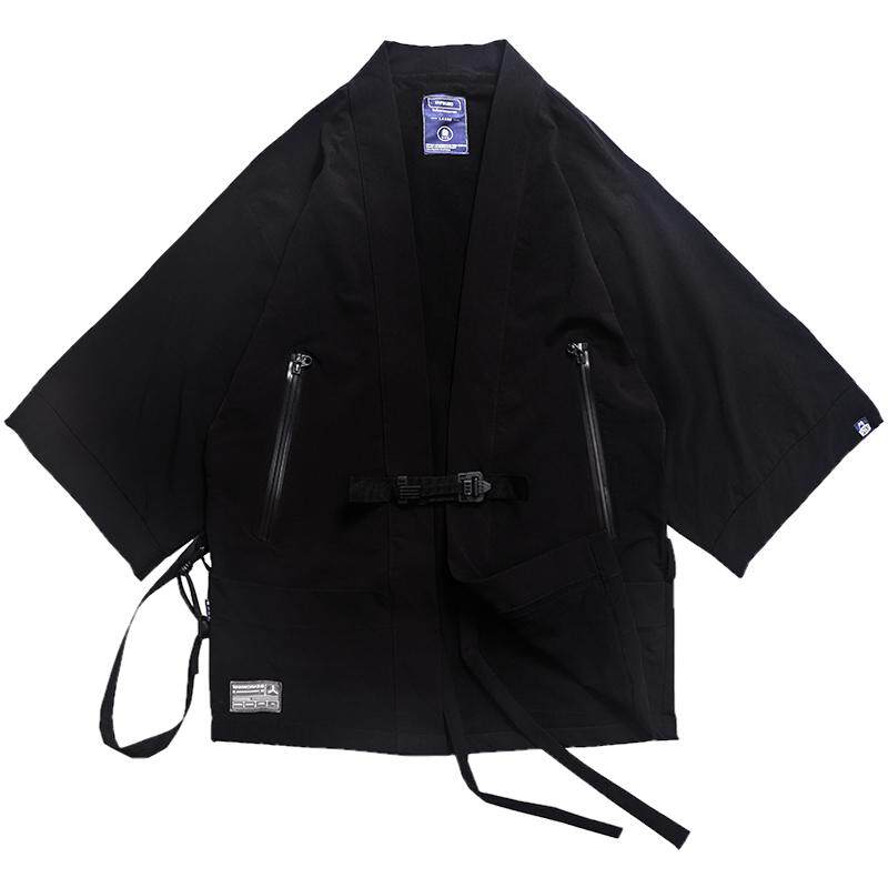 WHYWORKS赛博朋克暗黑忍者机能道袍夹克日式和服外套潮牌techwear