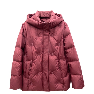 953妈妈保暖冬装白鸭绒加厚刺绣外套女中老年连帽宽松防寒羽绒衣