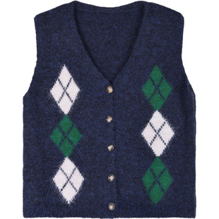 灰色针织马甲女款2025新款秋冬季爆款外穿背心小个子减龄开衫上衣