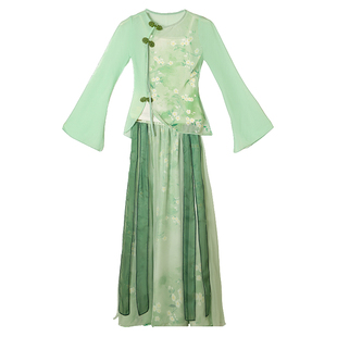 儿童古典舞演出服女飘逸中国风仙气身韵纱衣套装古风旗袍表演服装