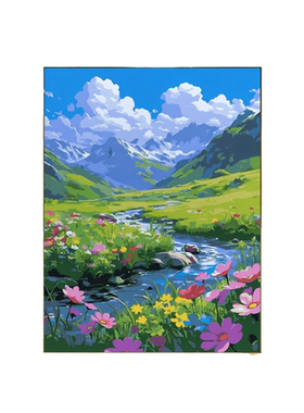 植物花卉数字油画治愈系手工挂画