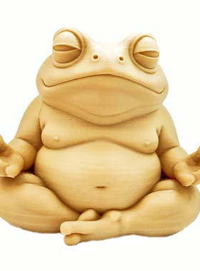3D打印创意十足禅宗青蛙网红摆地摊爆款的复古打坐青蛙装饰摆件
