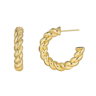 GGXR 秋冬金属大麻花耳环无耳洞耳夹女螺旋半环耳钉耳饰 显脸小