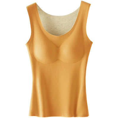 保暖背心加绒羊毛蚕丝吊带